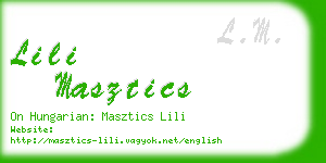 lili masztics business card